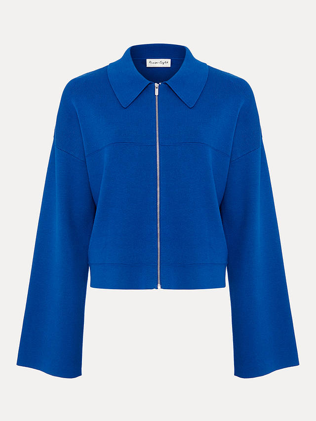 Phase Eight Maisie Zip Through Knitted Jacket, Cobalt