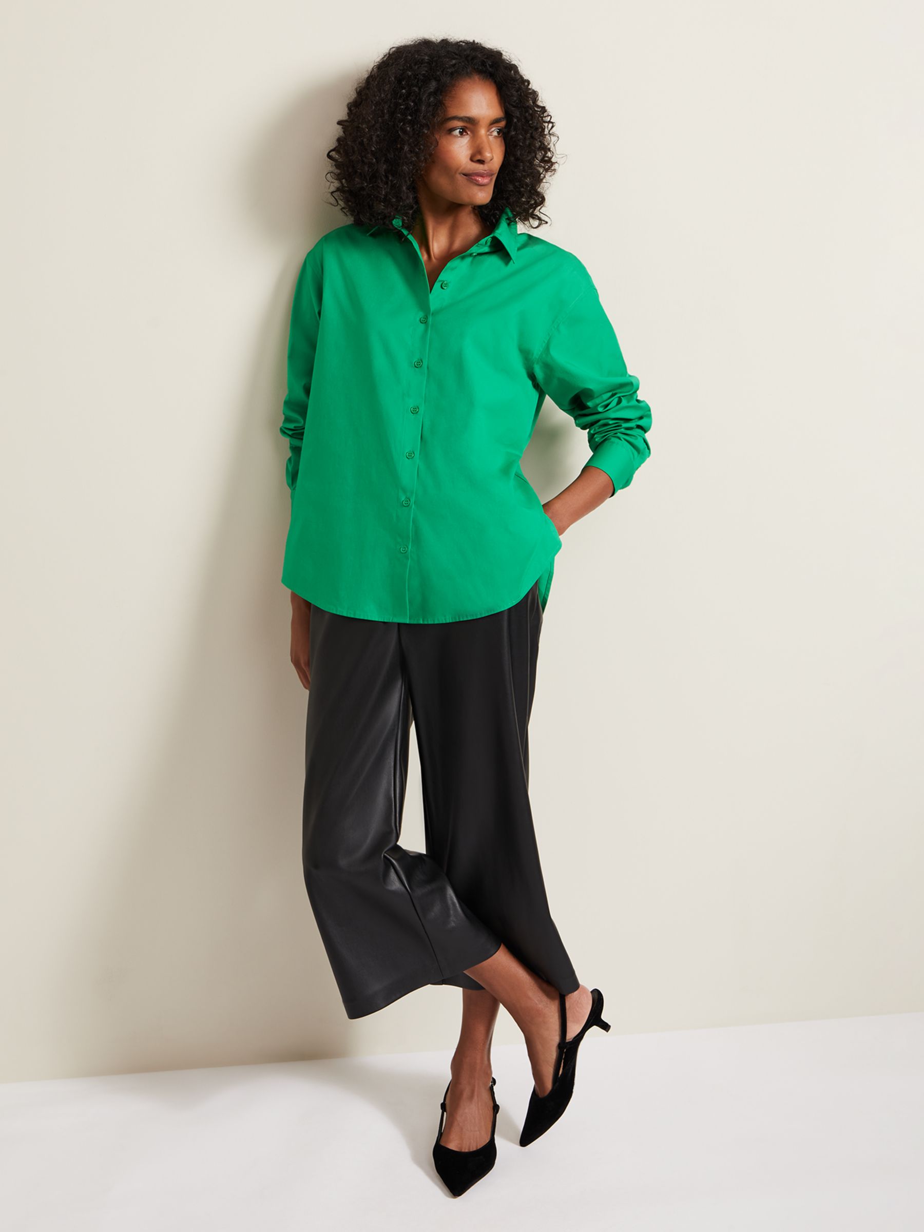 Buy Phase Eight Oversized Cotton Shirt, Green Online at johnlewis.com