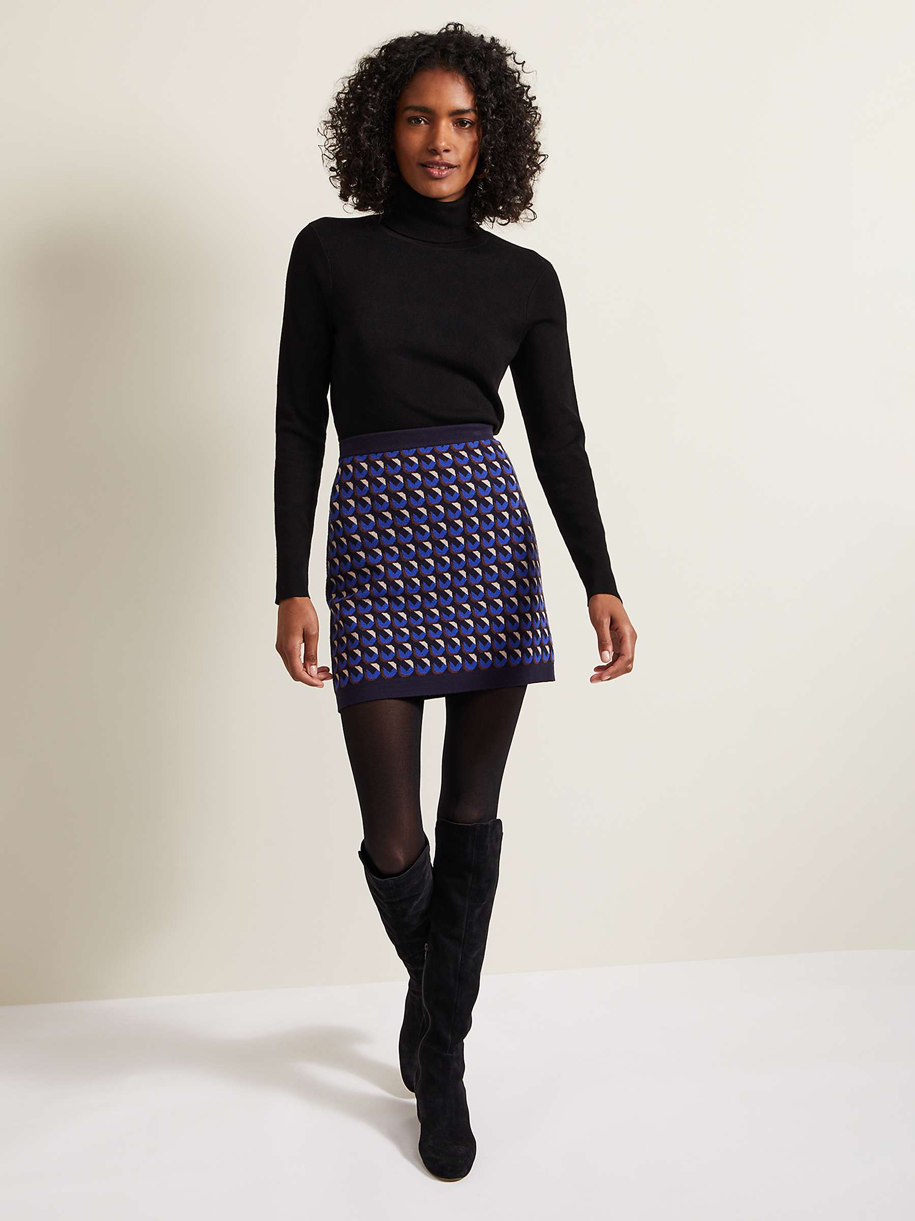 Buy Phase Eight Nicole Geometric Print Knitted Mini Skirt, Multi Online at johnlewis.com