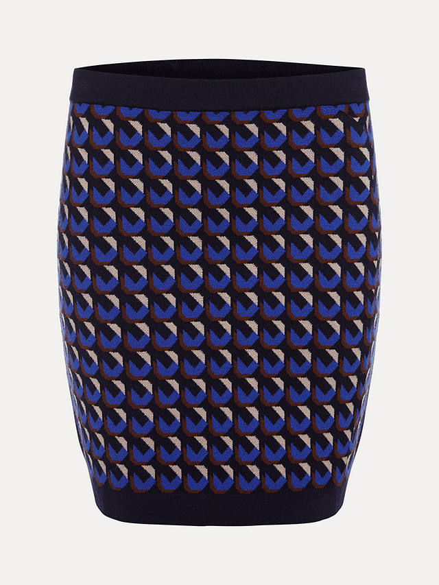 Phase Eight Nicole Geometric Print Knitted Mini Skirt, Multi
