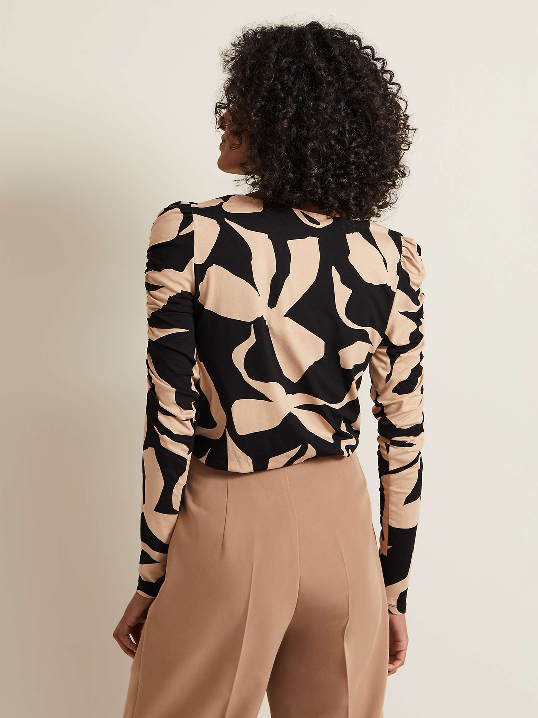 Buy Phase Eight Rosalita Bow Print Top, Neutral/Black Online at johnlewis.com
