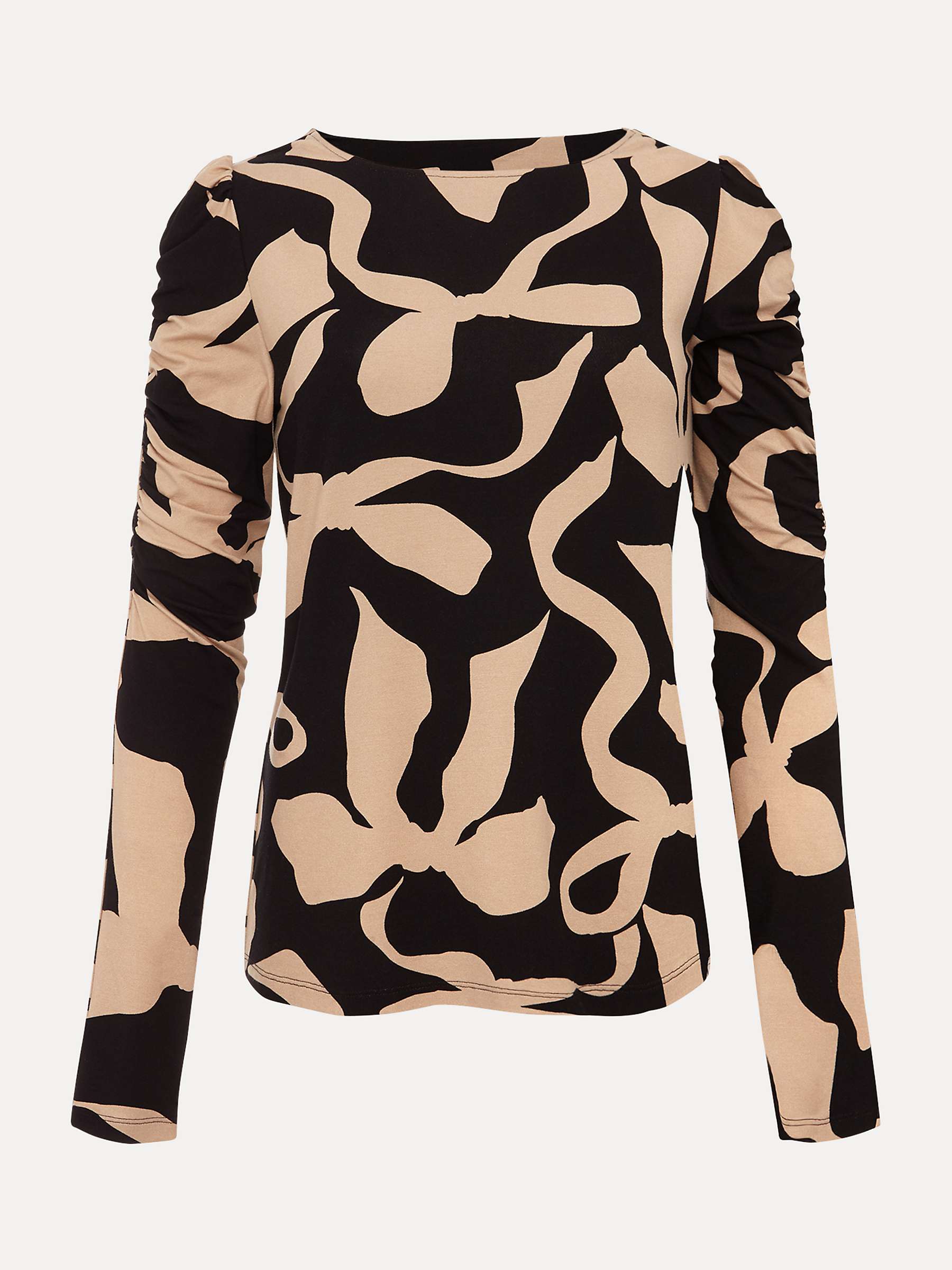 Buy Phase Eight Rosalita Bow Print Top, Neutral/Black Online at johnlewis.com