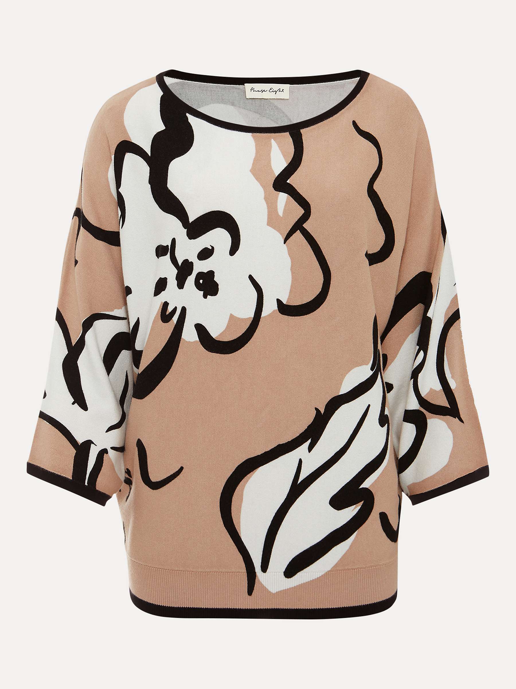 Buy Phase Eight Laurie Ink Floral Knitted Top, Camel/Multi Online at johnlewis.com