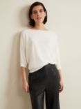 Phase Eight Cristine Fine Knit Batwing Jumper, Ivory