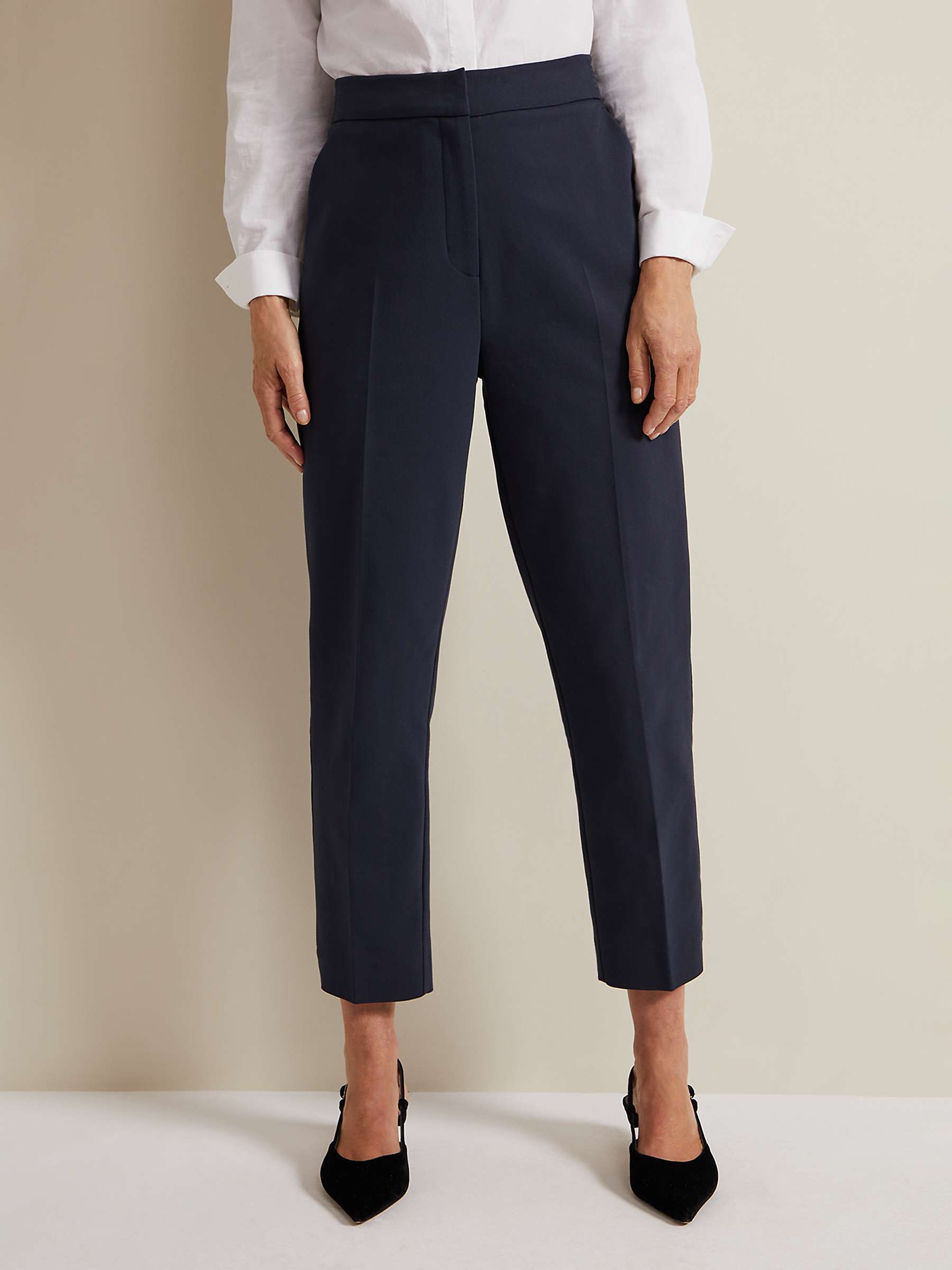 Buy Phase Eight Ulrica Cropped Trousers, Navy Online at johnlewis.com