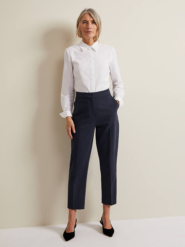 Phase Eight Ulrica Cropped Trousers, Navy