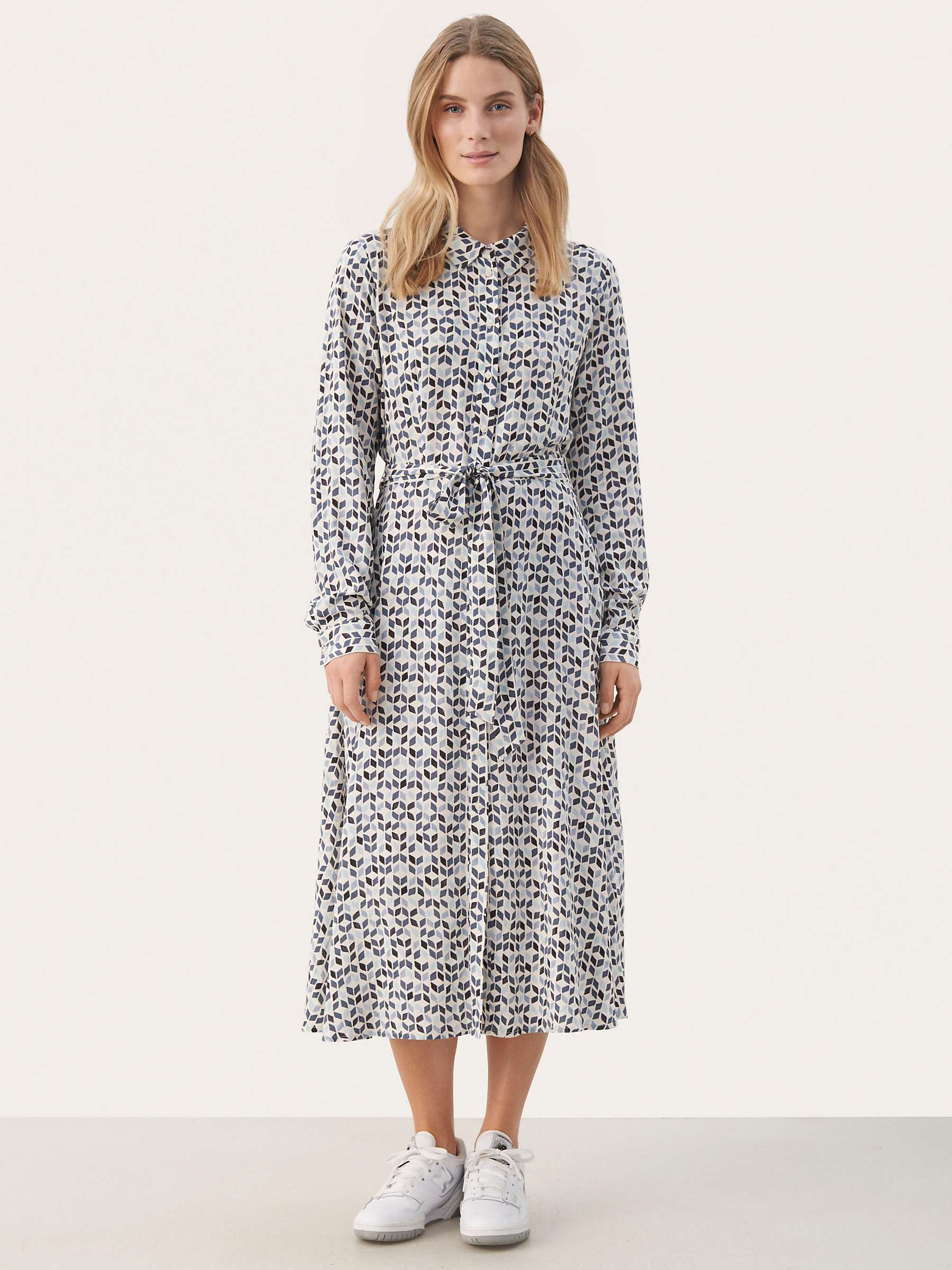 Buy Part Two Shelby Ether Graphic Print Midi Shirt Dress, White/Multi Online at johnlewis.com