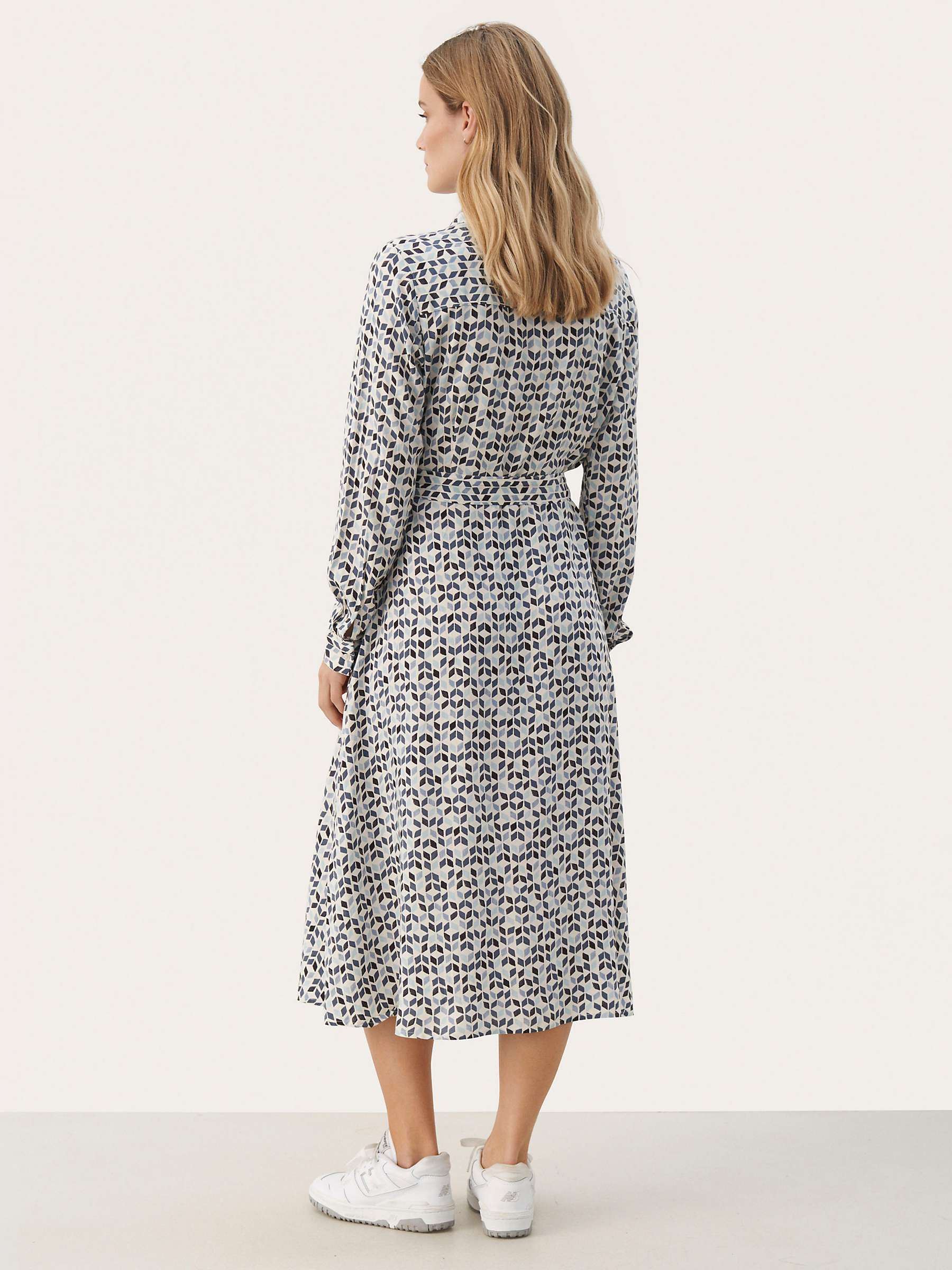 Buy Part Two Shelby Ether Graphic Print Midi Shirt Dress, White/Multi Online at johnlewis.com