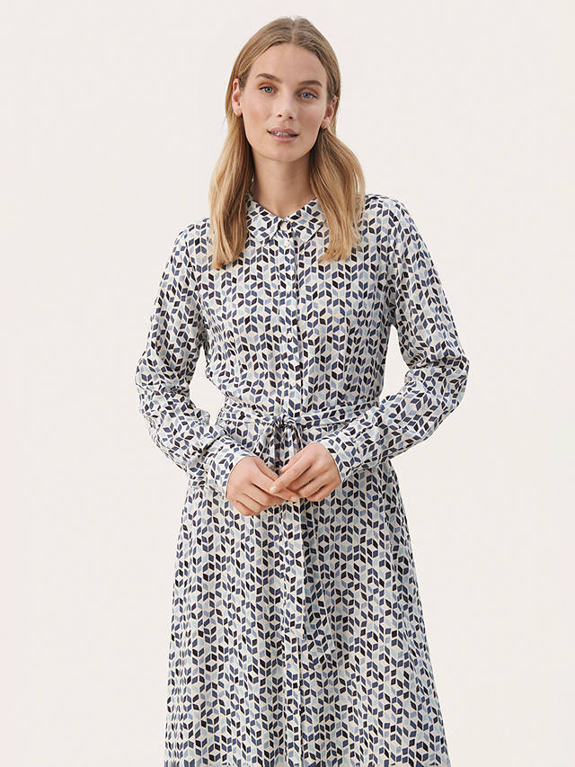 Part Two Shelby Ether Graphic Print Midi Shirt Dress, White/Multi