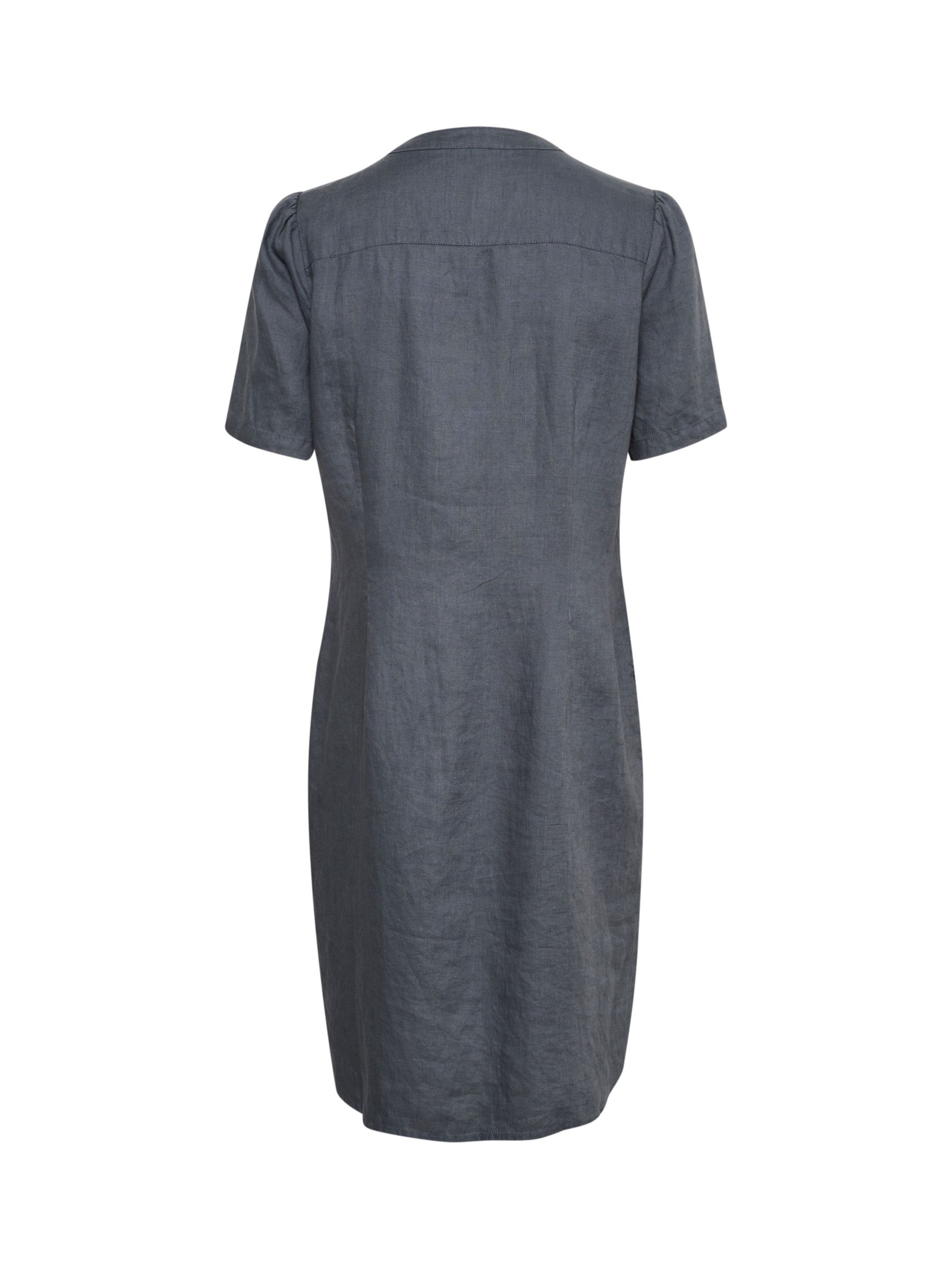Part Two Aminase Linen Short Sleeve Pocket Dress, Turbulence, 8