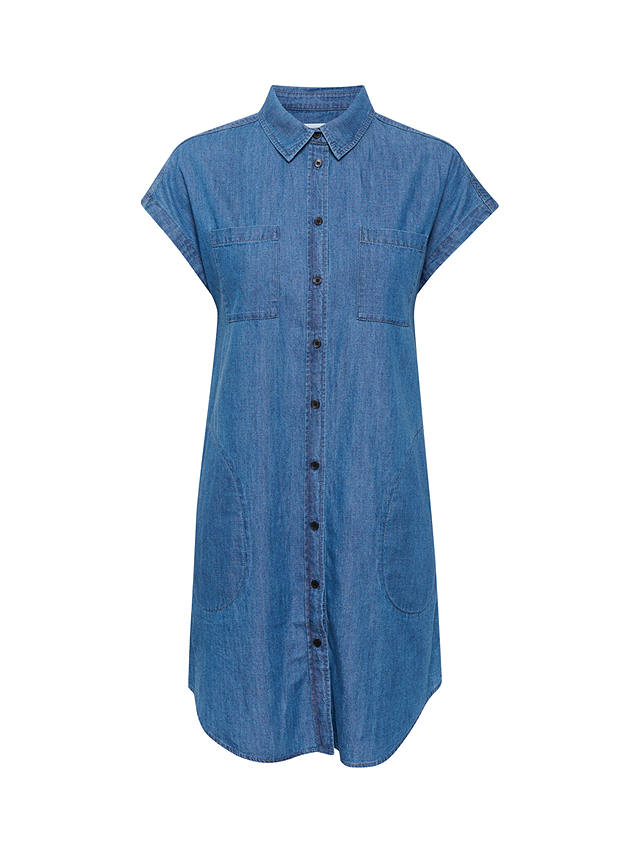 Part Two Ellena Short Sleeve Denim Shirt Dress, Medium Blue Denim