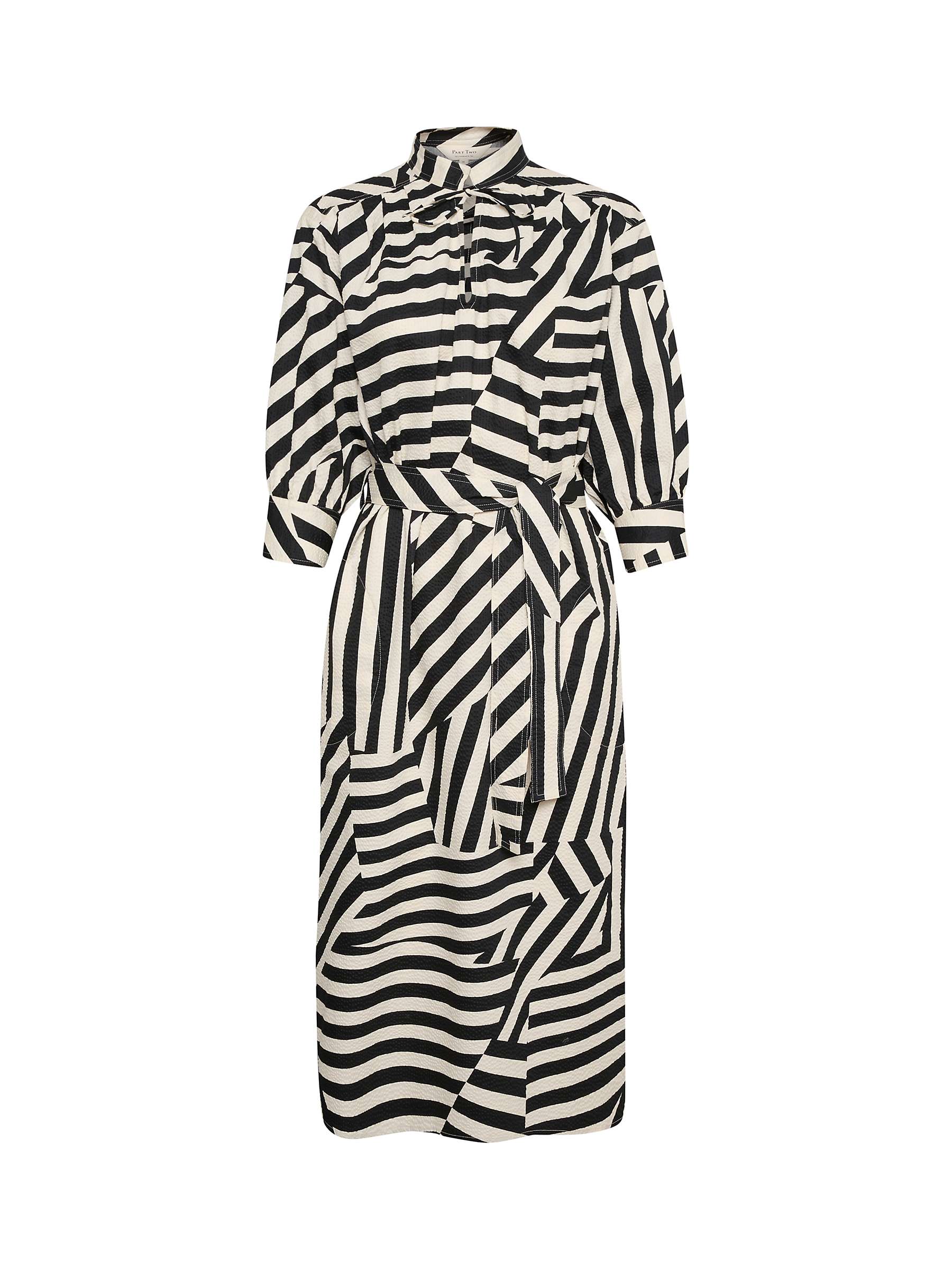 Buy Part Two Ena Patchwork Stripe Midi Dress, Dark Navy/Ivory Online at johnlewis.com