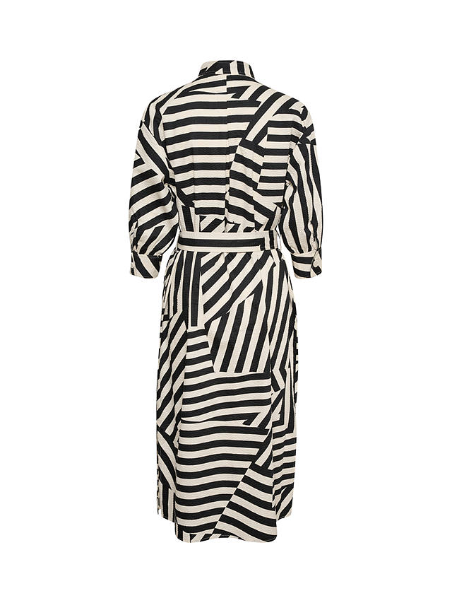 Part Two Ena Patchwork Stripe Midi Dress, Dark Navy/Ivory