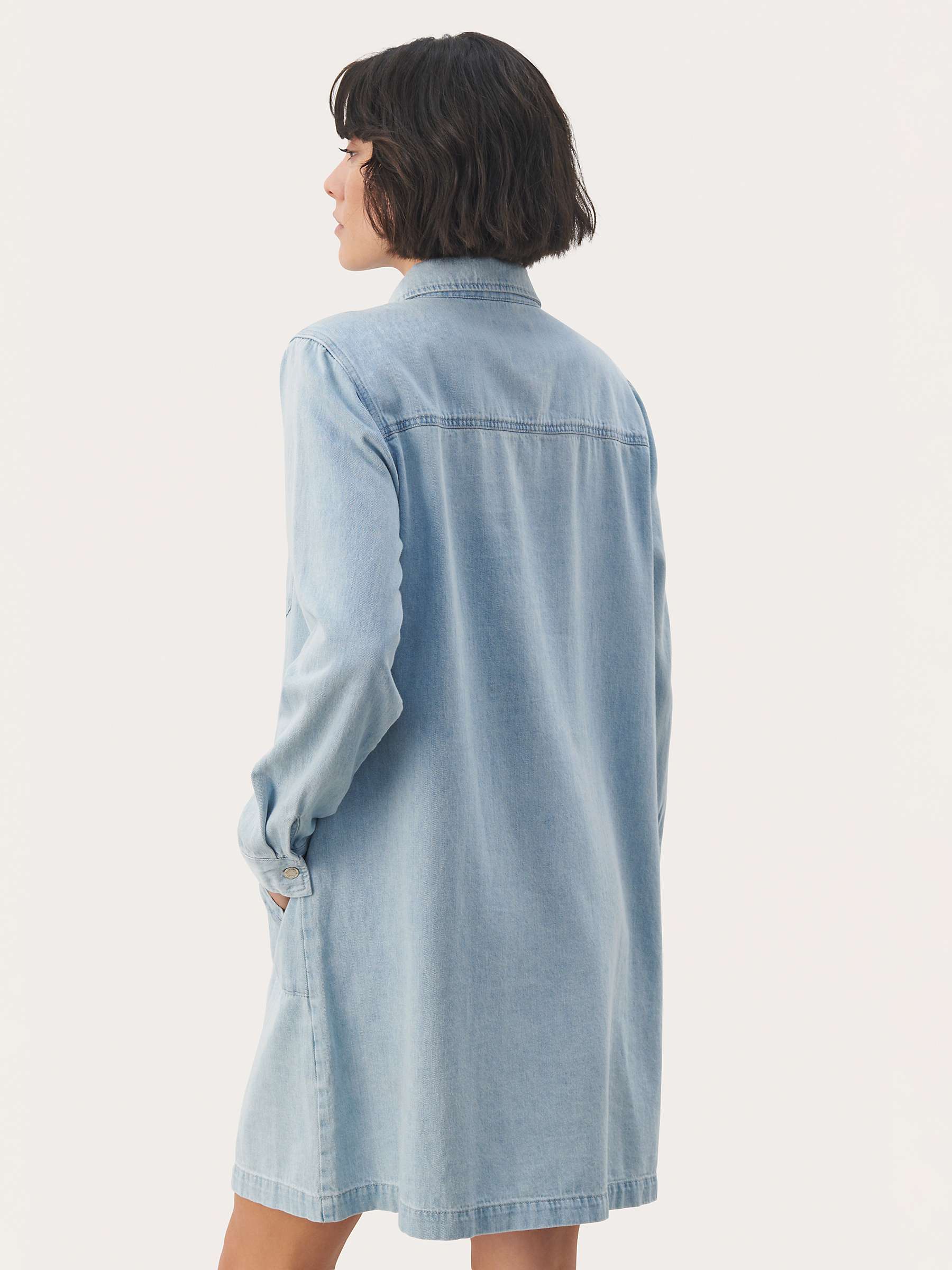Buy Part Two Stine Long Sleeve Denim Dress, Whiteish Blue Online at johnlewis.com