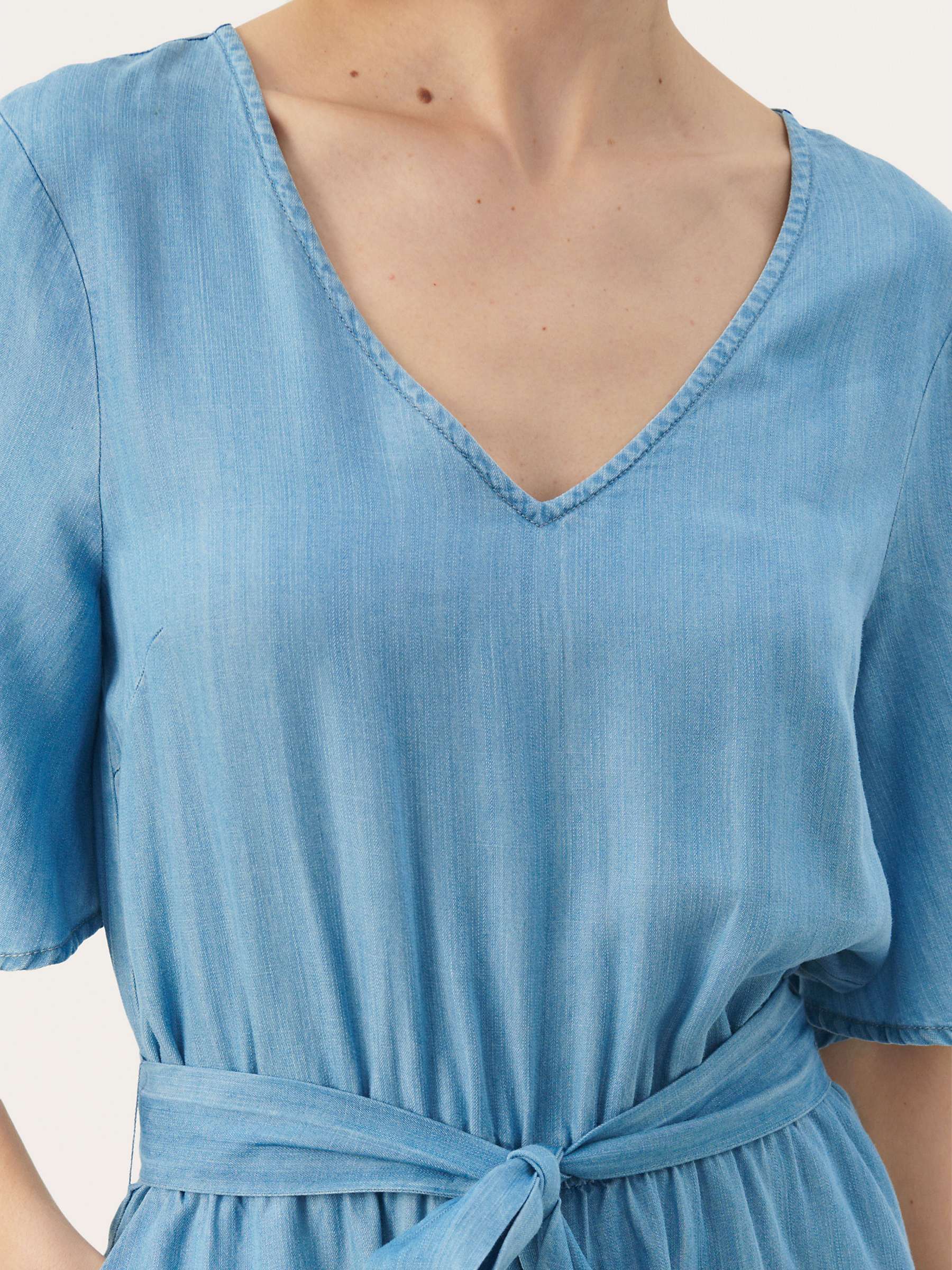Buy Part Two Adrienne Half Sleeve Belted Jumpsuit, Medium Blue Online at johnlewis.com