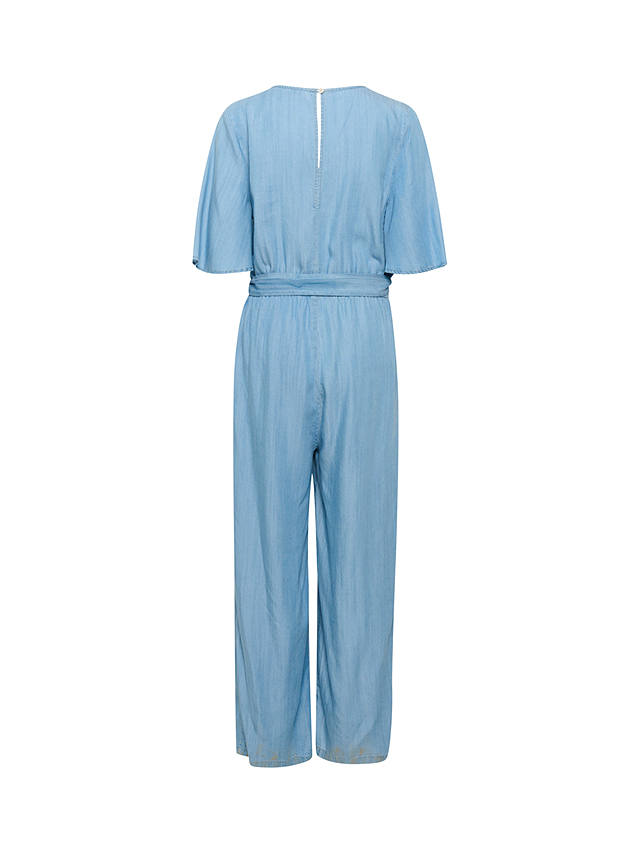 Part Two Adrienne Half Sleeve Belted Jumpsuit, Medium Blue