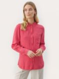 Part Two Kivas Linen Regular Fit Long Sleeve Shirt, Claret Red