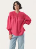 Part Two Cafias Ecovero Bishop Sleeve Blouse, Claret Red