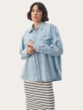 Part Two Collette Long Sleeve Denim Shirt, Whiteish Blue