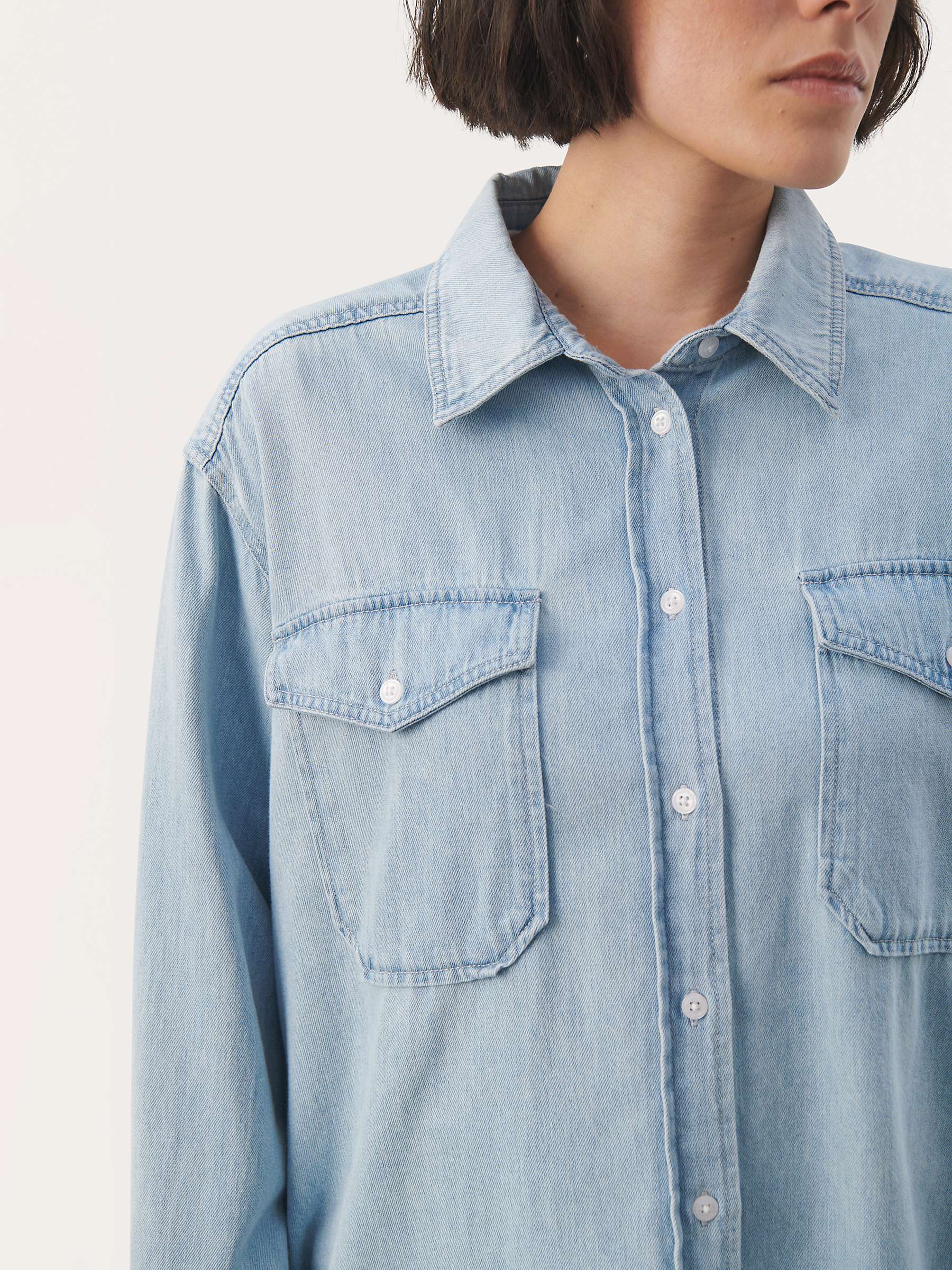 Buy Part Two Collette Long Sleeve Denim Shirt, Whiteish Blue Online at johnlewis.com