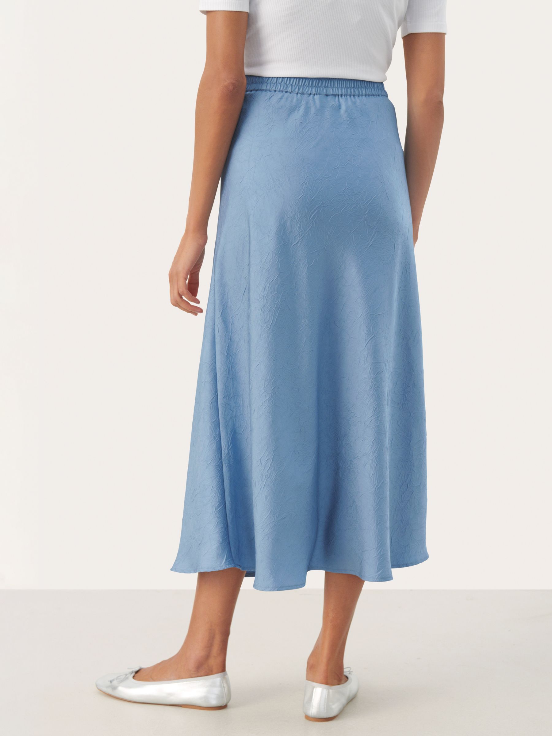 Buy Part Two Dolly High Waist Midi Skirt, Faded Denim Online at johnlewis.com