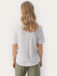 Part Two Curlies Linen V-Neck T-Shirt, Bright White