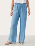 Part Two Cibell Wide Leg Elastic Waist Trousers, Medium Blue