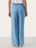 Part Two Cibell Wide Leg Elastic Waist Trousers, Medium Blue