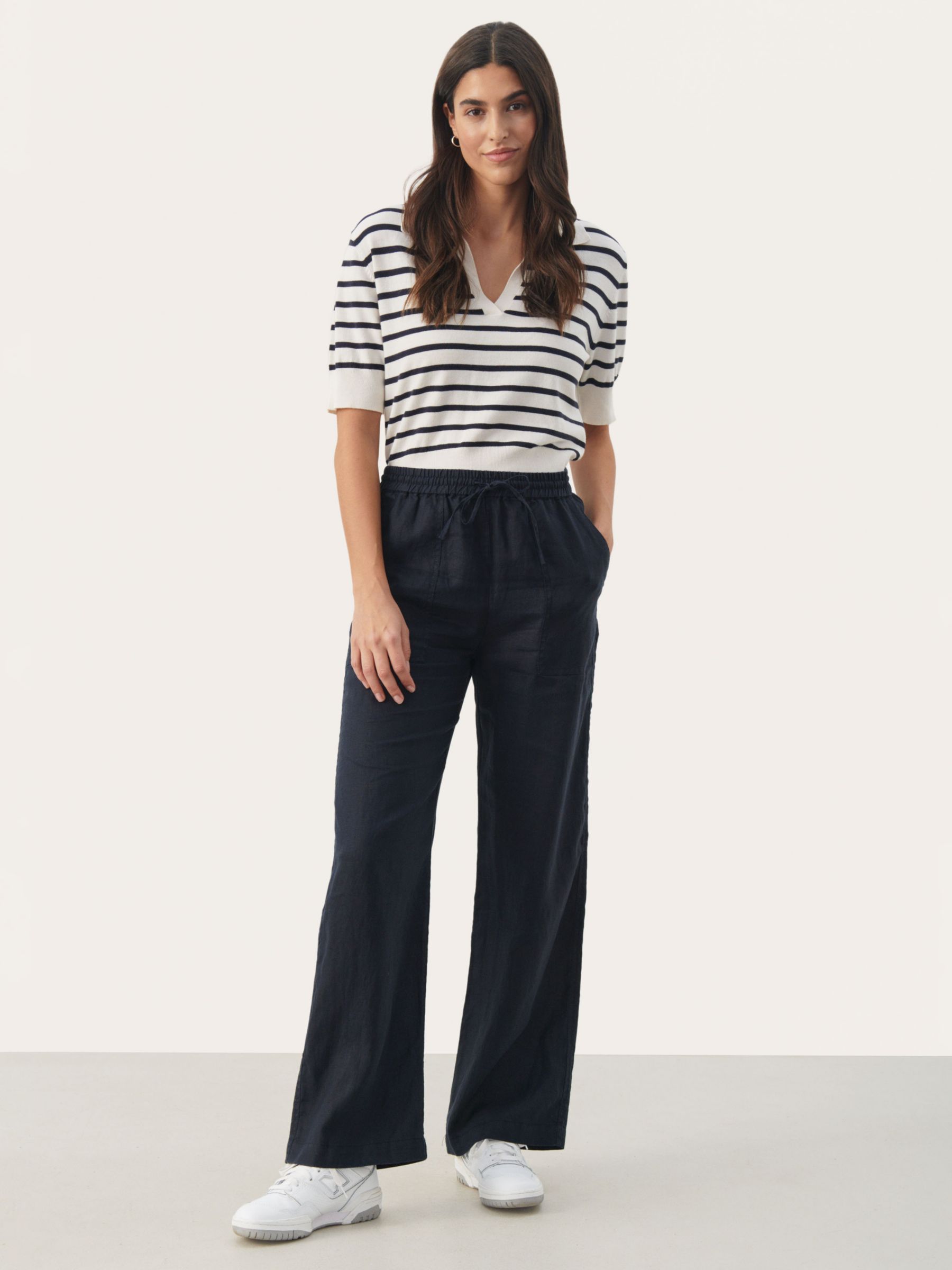 Amici by Baci Wide Leg Trousers - Navy - Willow Shaftesbury