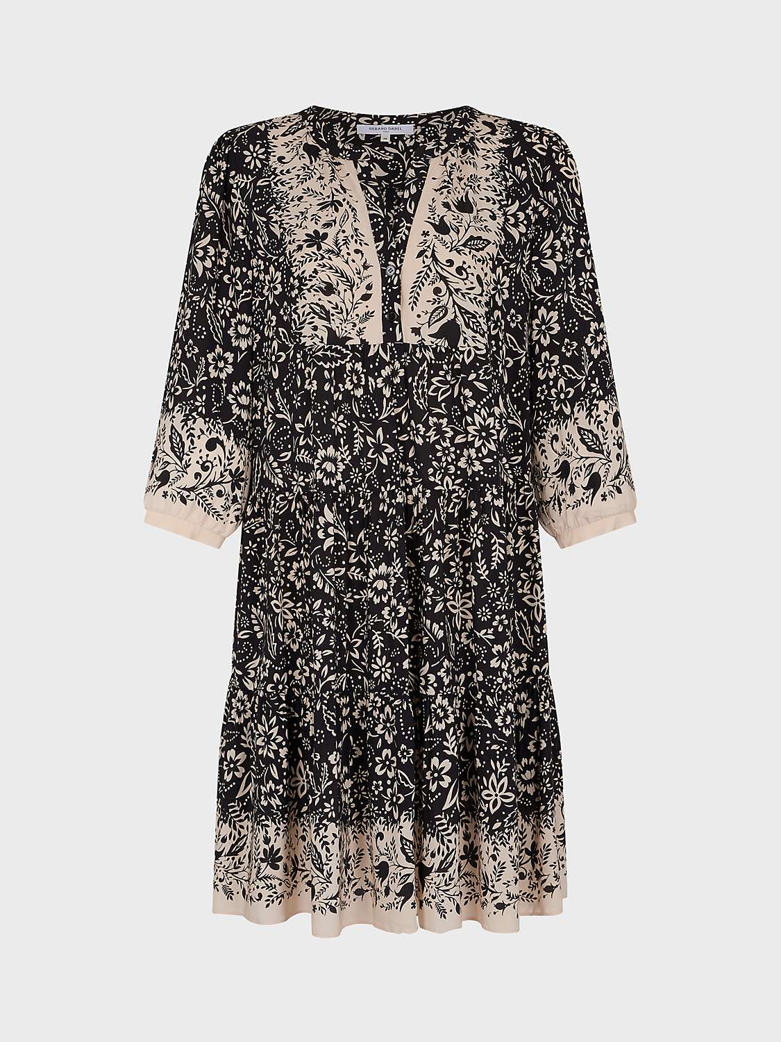Buy Gerard Darel Eliette Floral Print Dress, Black/Beige Online at johnlewis.com