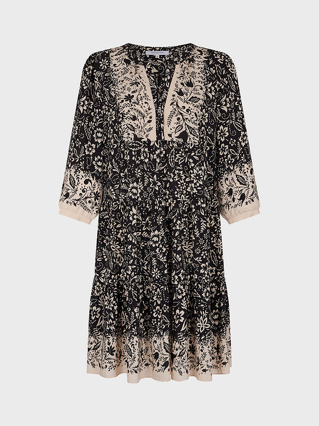 Gerard Darel Eliette Floral Print Dress, Black/Beige