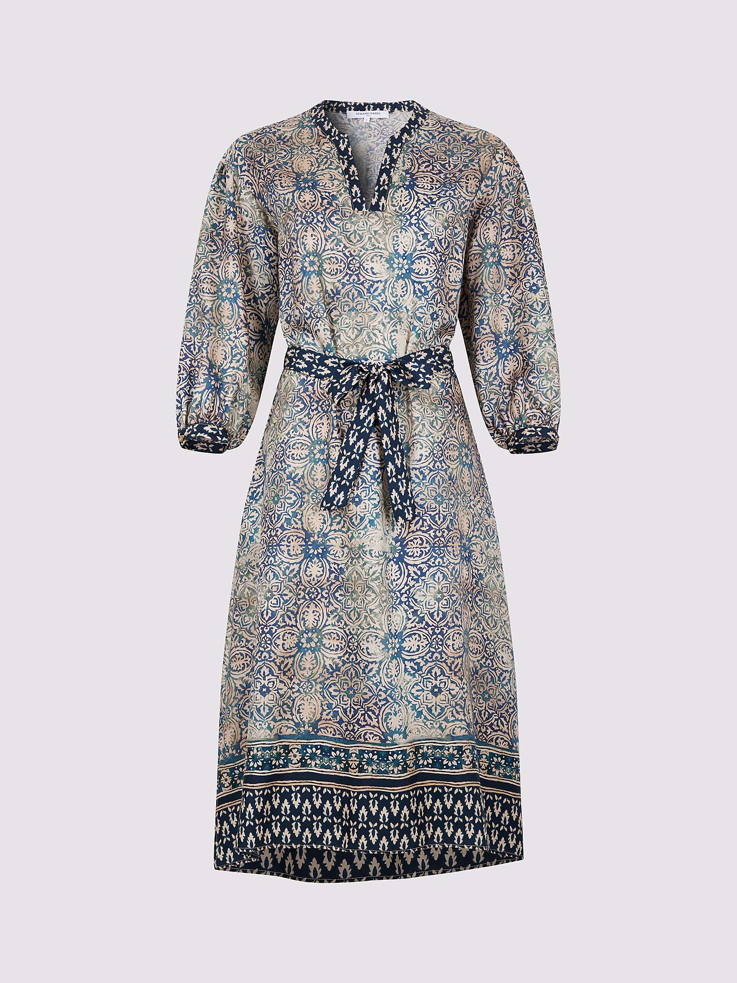 Buy Gerard Darel Elnora Tile Print Silk Dress, Indigo/Multi Online at johnlewis.com