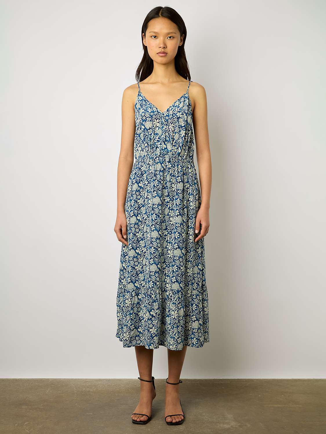 Buy Gerard Darel Esia Tiered Midi Dress, Indigo Online at johnlewis.com