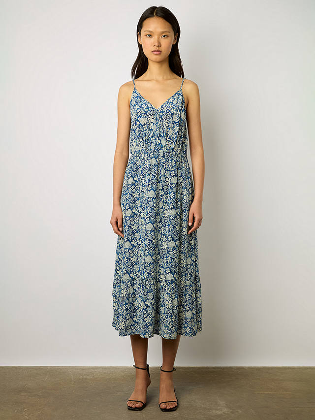 Gerard Darel Esia Tiered Midi Dress, Indigo