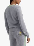 Chinti & Parker Wool and Cashmere Blend Peeping Snoopy Cardigan, Grey Marl/Multi