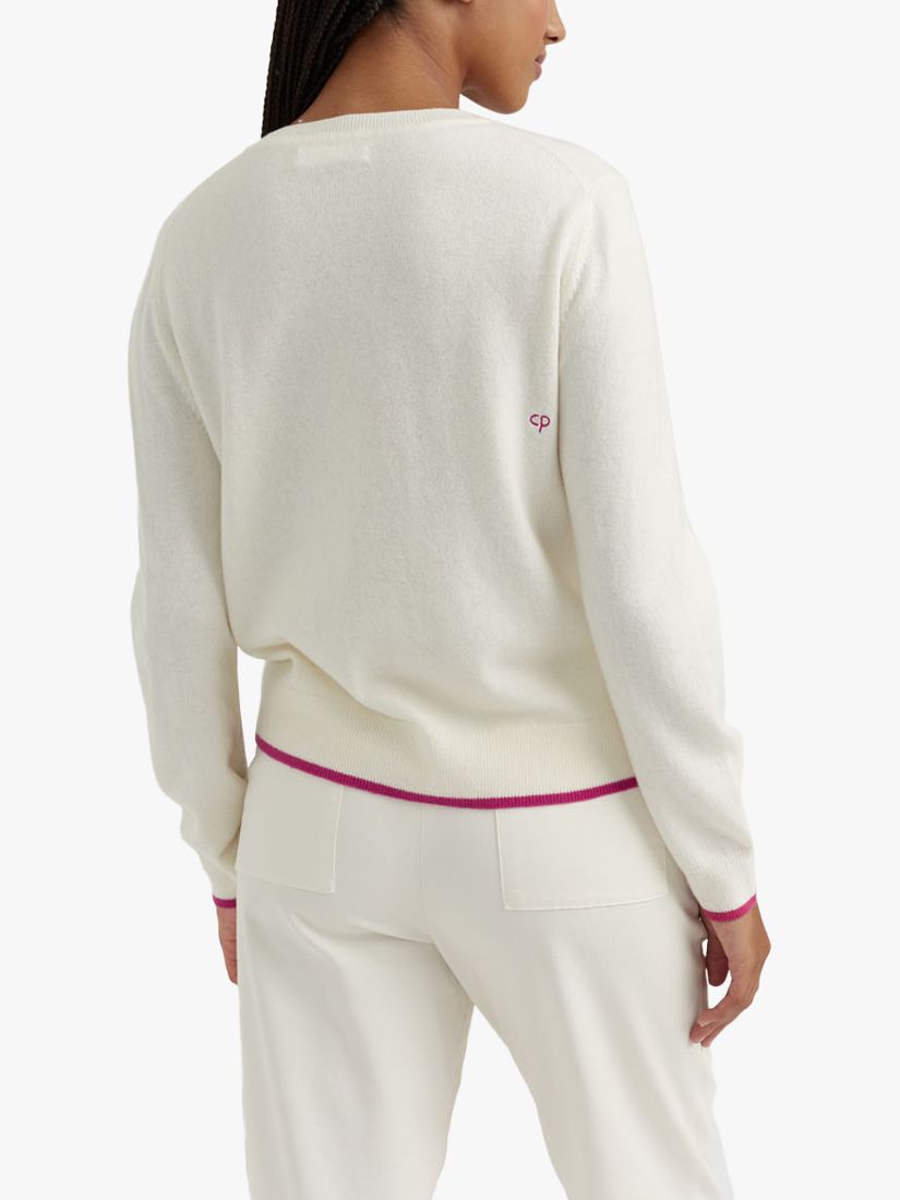 Buy Chinti & Parker Wool and Cashmere Blend Snoopy Love Jumper, Cream/Berry Online at johnlewis.com