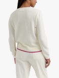 Chinti & Parker Wool and Cashmere Blend Snoopy Love Jumper, Cream/Berry