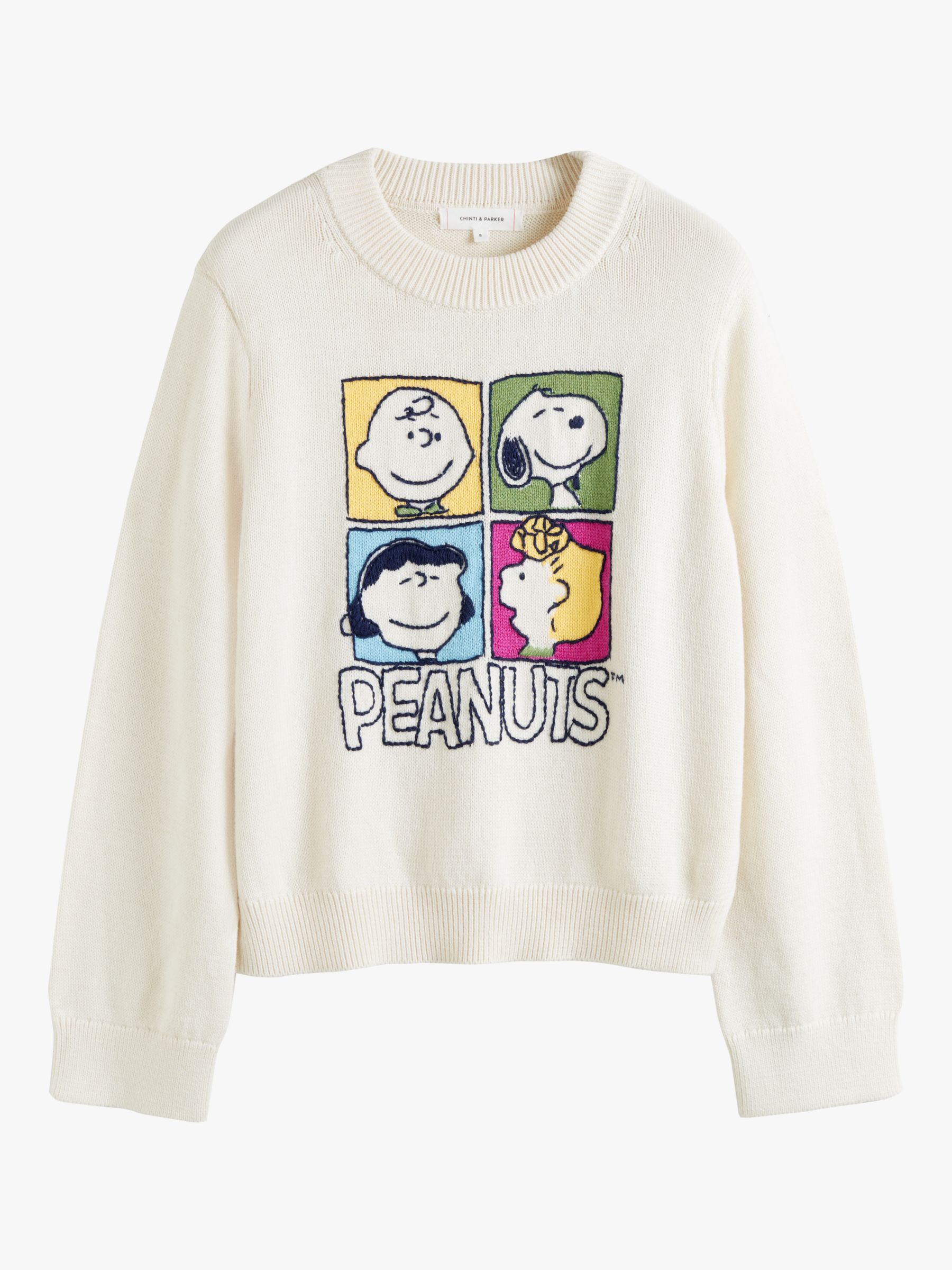 Buy Chinti & Parker Cotton & Alpaca Peanuts Gang Jumper, Cream/Multi Online at johnlewis.com