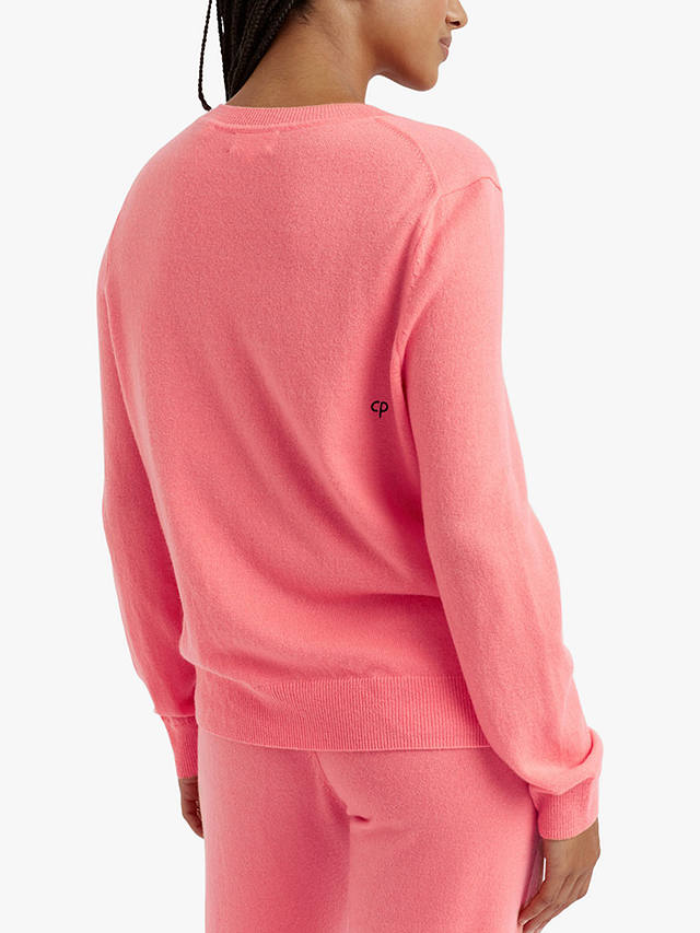 Chinti & Parker Wool and Cashmere Blend Snoopy Pocket Jumper, Living Coral