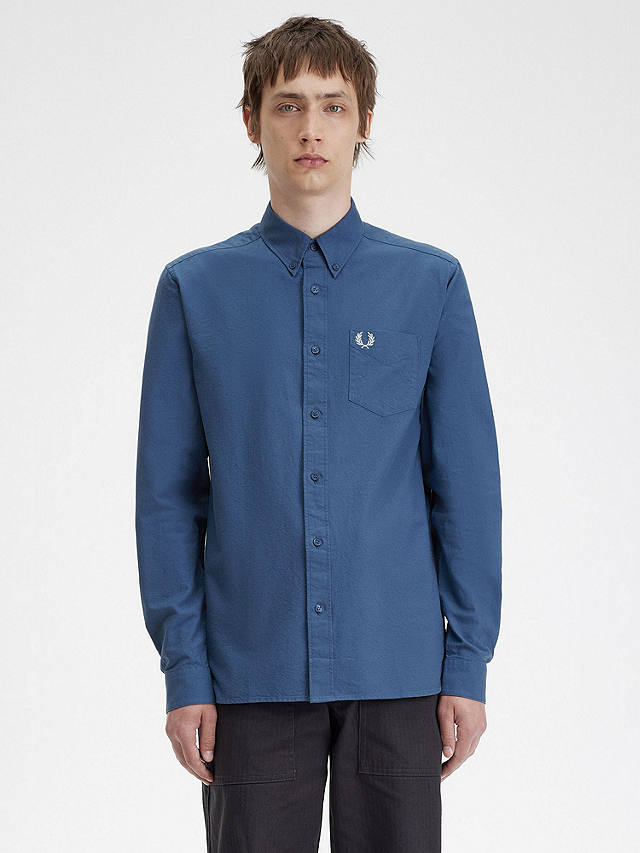 Fred Perry Oxford Long Sleeve Shirt, Midnight Blue