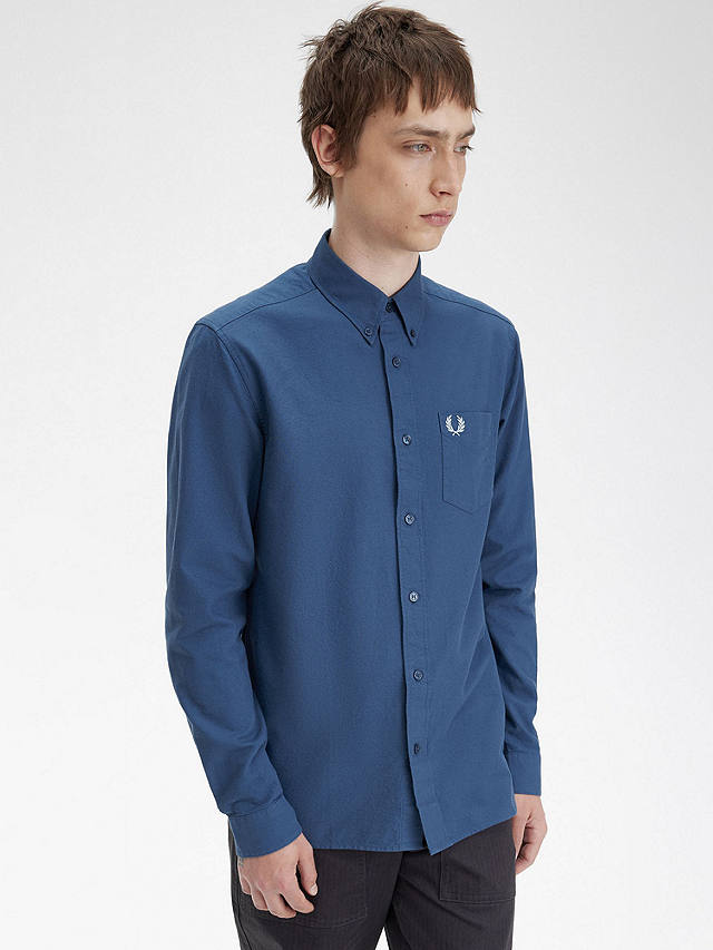 Fred Perry Oxford Long Sleeve Shirt, Midnight Blue