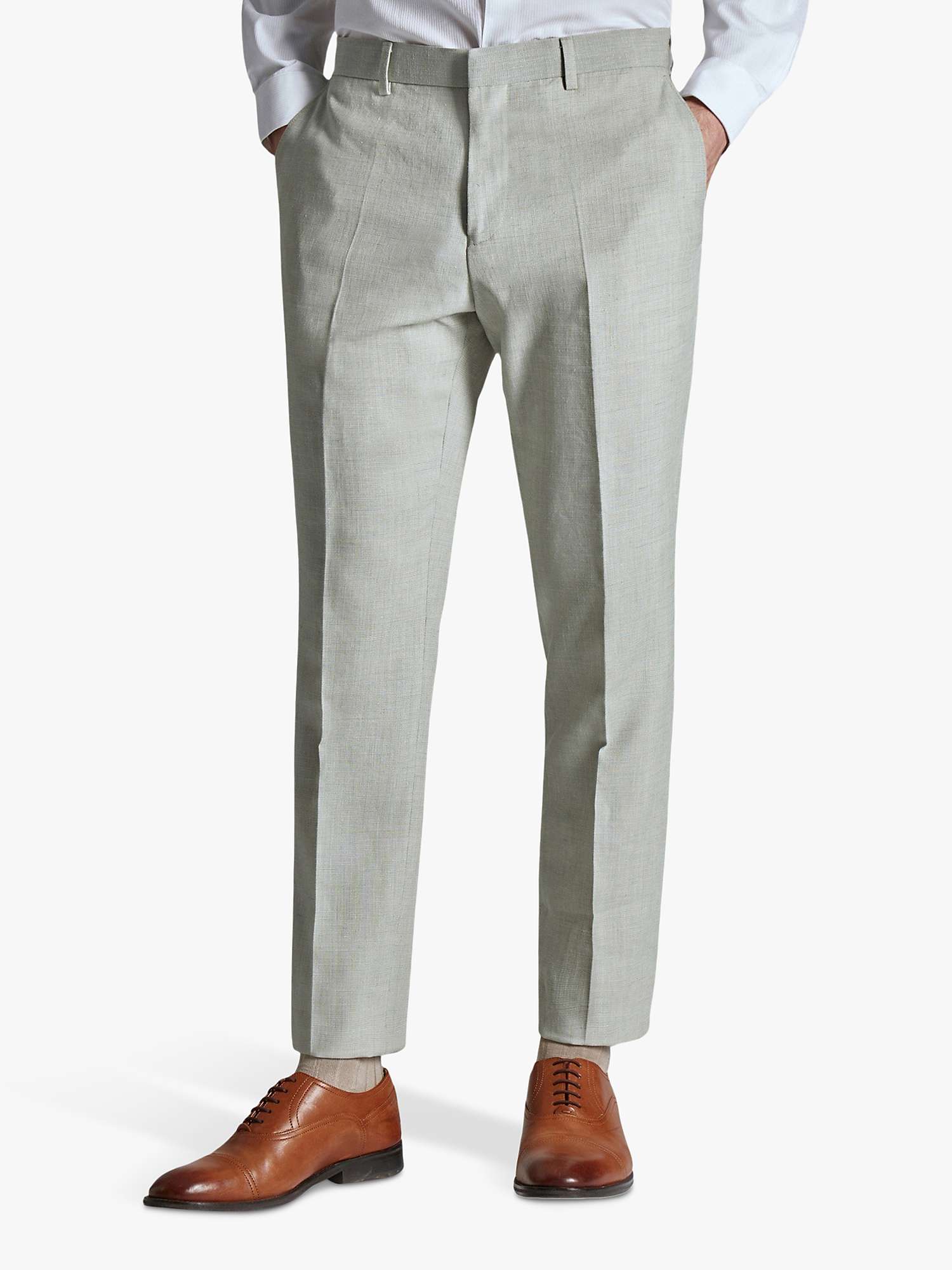 Buy Ted Baker Leo Linen Slim Fit Trousers, Pistachio Online at johnlewis.com