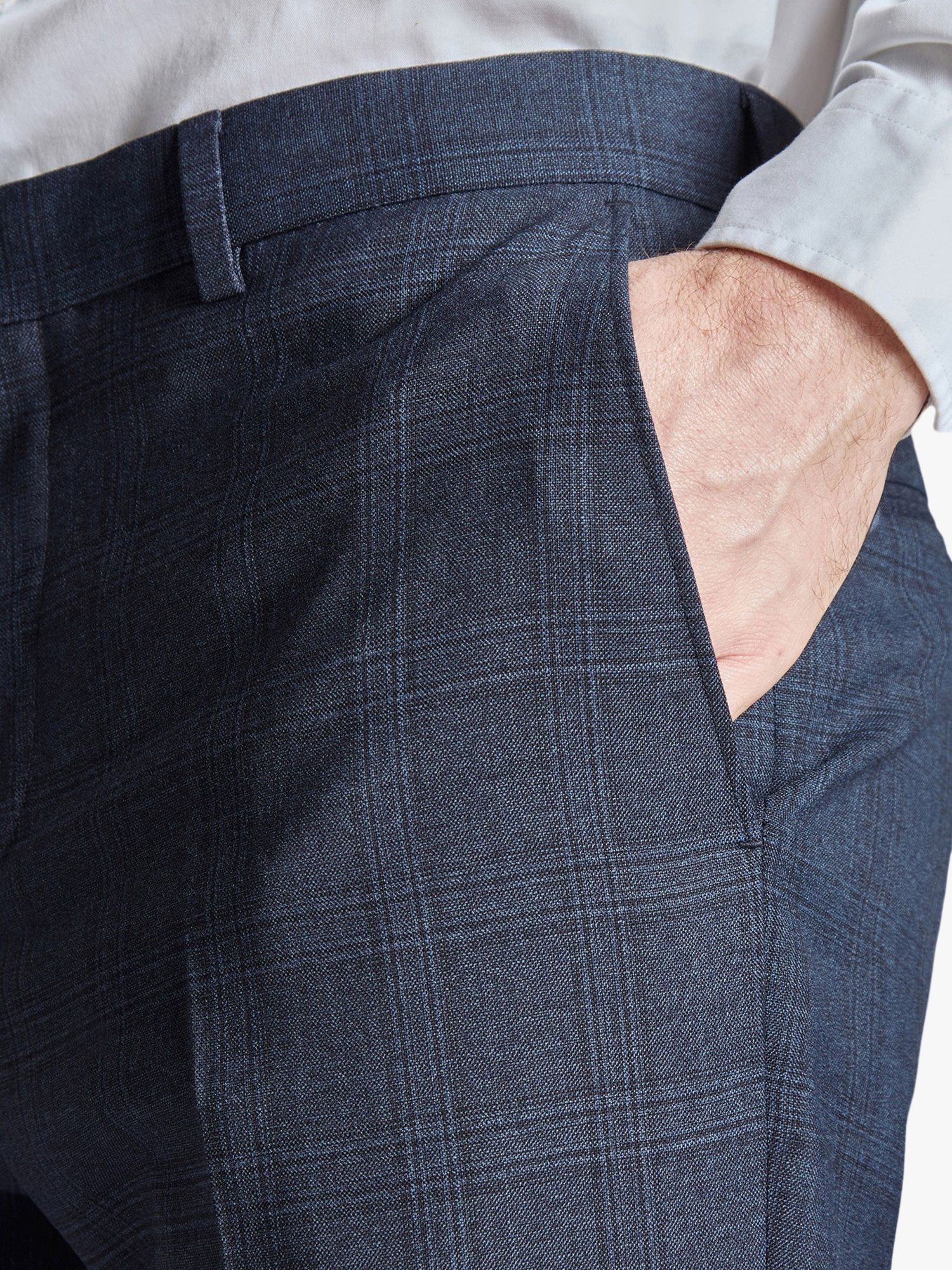 Buy Ted Baker Ara Textured Check Wool Blend Suit Trousers, Navy Online at johnlewis.com