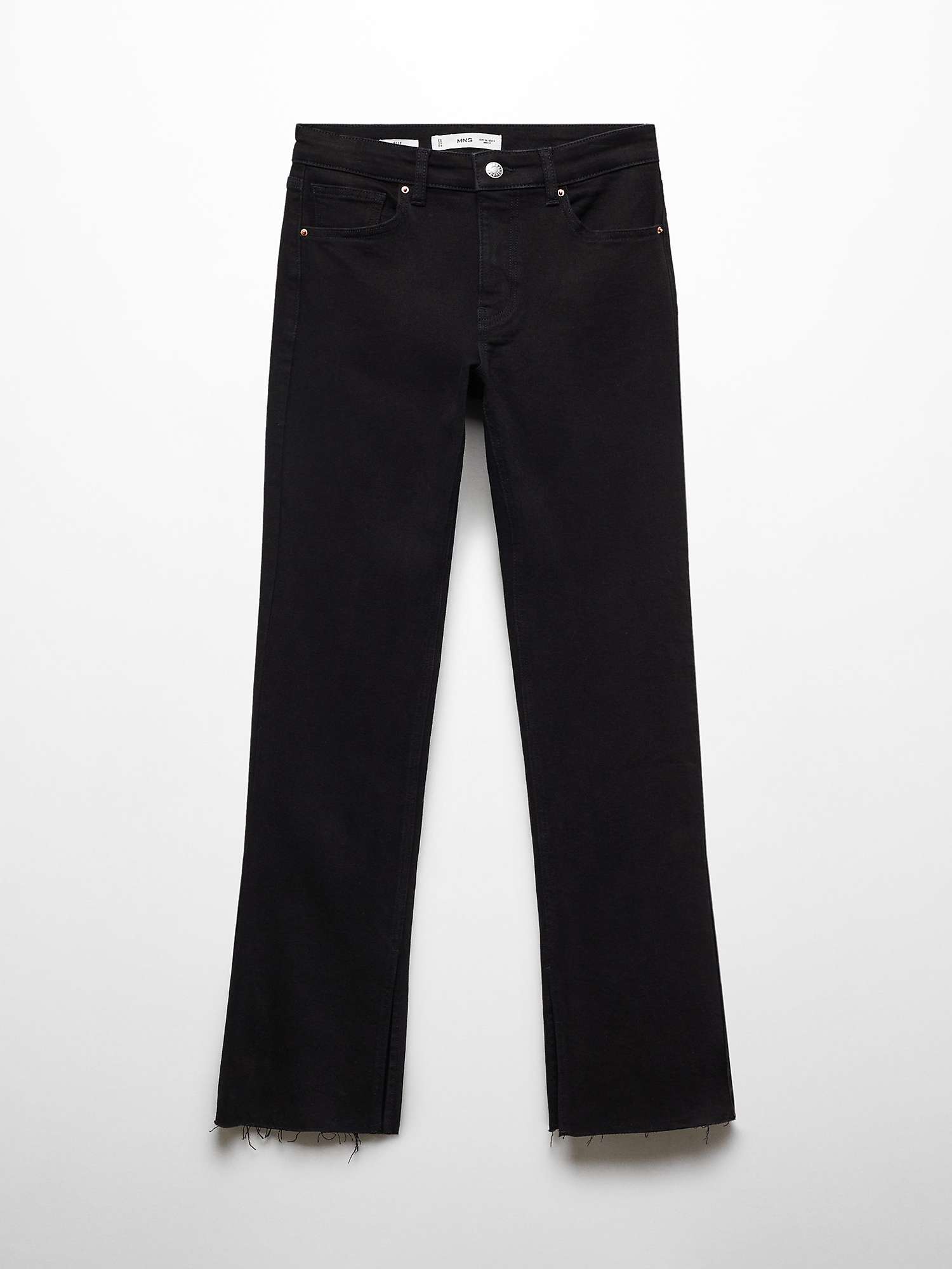 Buy Mango Elle Flared Mid Waist Jeans, Open Grey Online at johnlewis.com