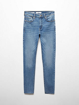 Mango Isa Skinny Cropped Jeans, Open Blue
