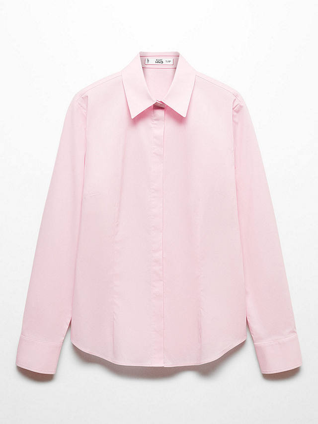 Mango Sofia Essential Long Sleeve Shirt, Pink