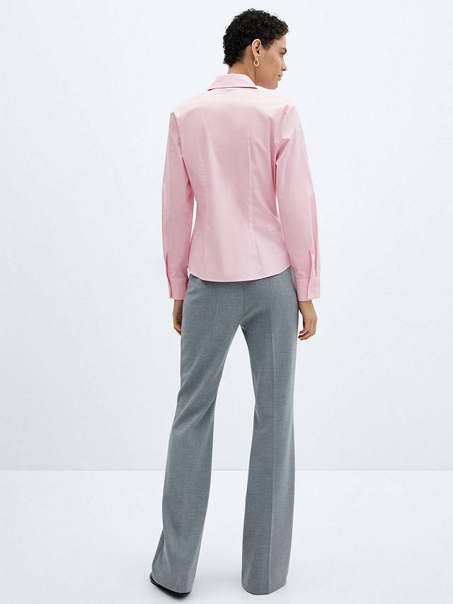 Mango Sofia Essential Long Sleeve Shirt, Pink