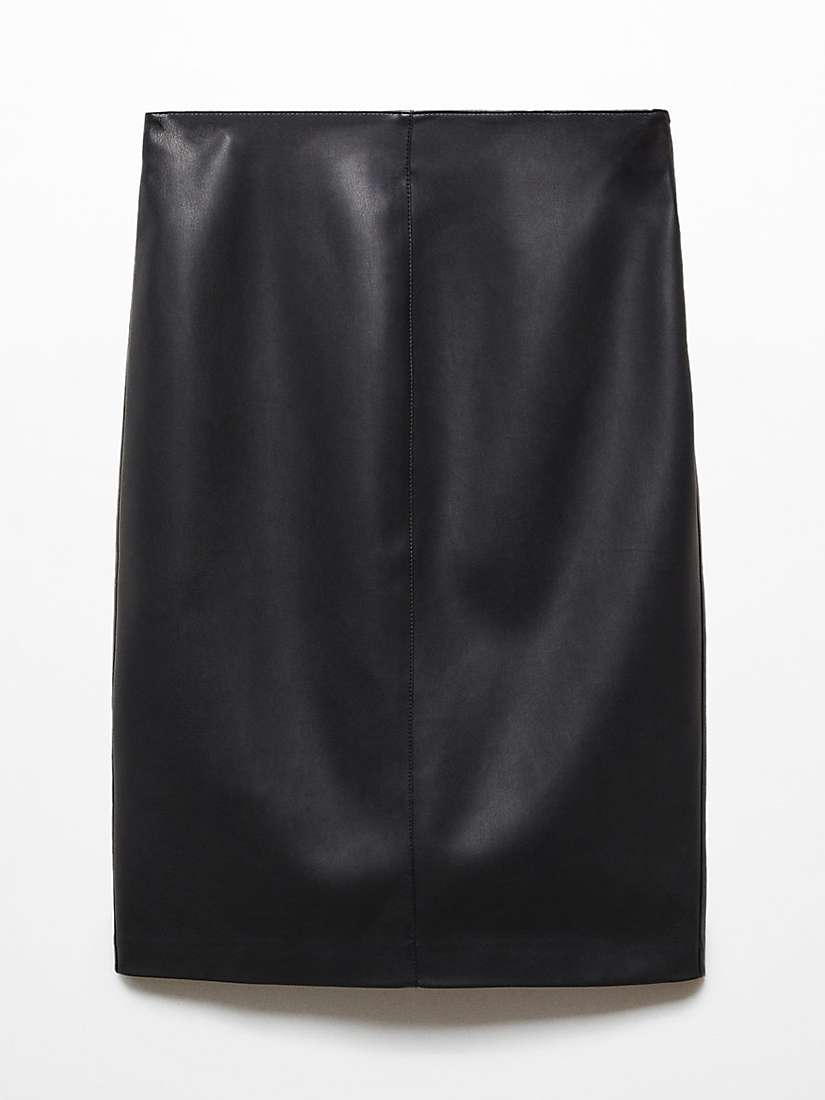 Buy Mango Faux Leather Pencil Skirt, Black Online at johnlewis.com