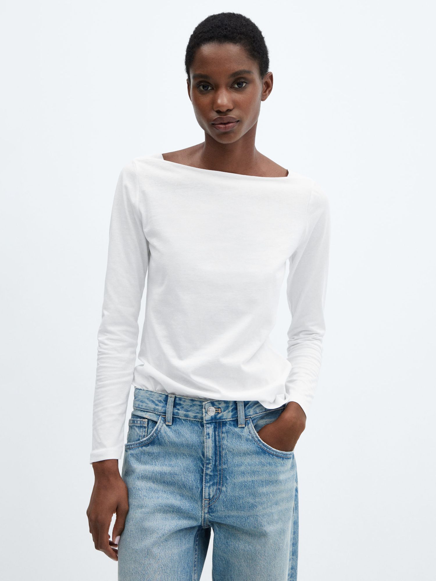 White Long-sleeved tops for Women
