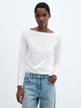 Mango Saco Cotton Boat Neck Top